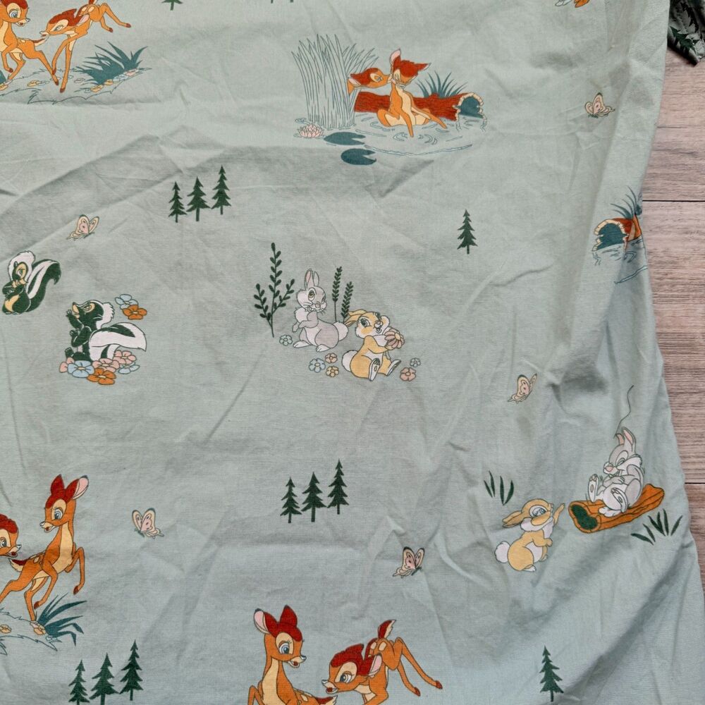 Disney Bambi Scenic Print Button-Up Shirt BoxLunch Exclusive Men’s XL Green Blue - Picture 10 of 11